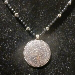 Sterling 925 and black onyx beaded necklace